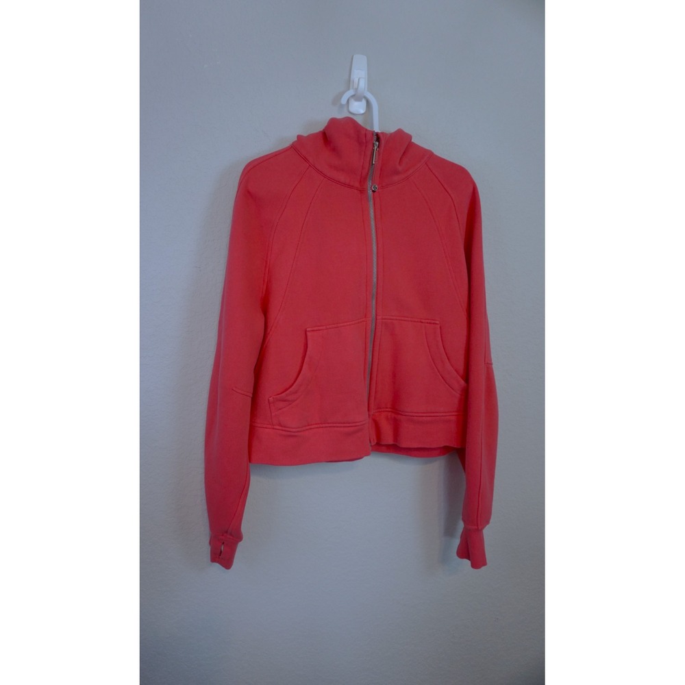 Lululemon Scuba Oversized Full Zip Hoodie Coral Red LW3EOZS M/L